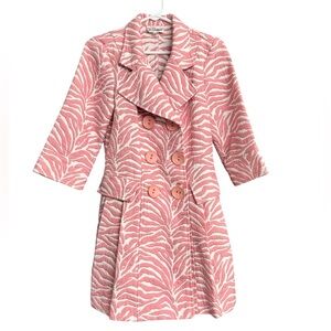 3 Sisters Pink Zebra‎ Print Coat Blazer Size Small